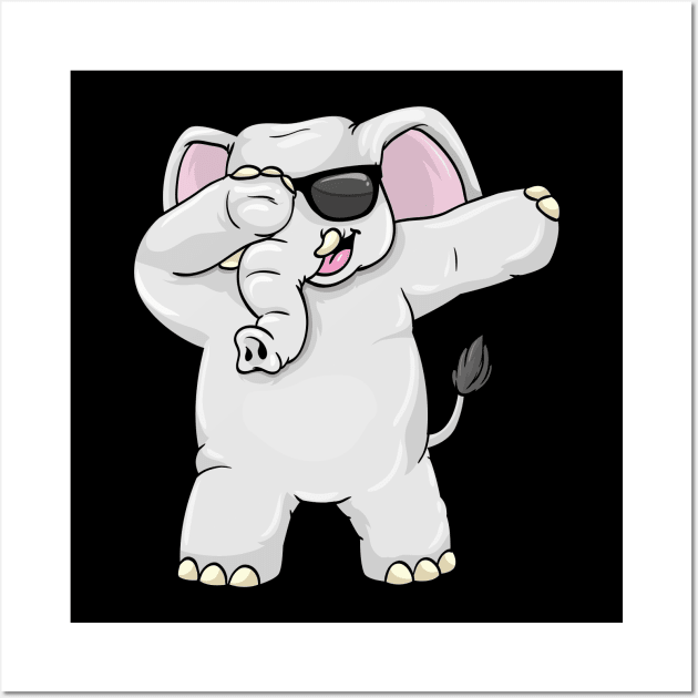 Elephant with Sunglasses at Hip Hop Dance Dab Wall Art by Markus Schnabel